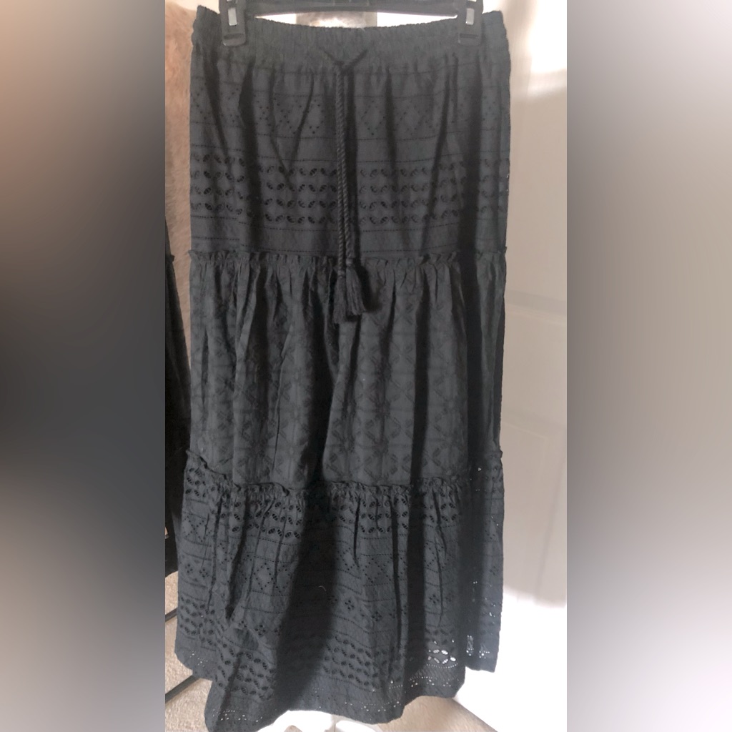 Bradley Mischka Long Black Skirt
